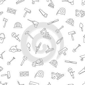 Construction tools icons set pattern