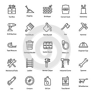 Construction Tools line Icons Pack