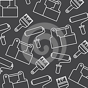 Construction tools pattern isolated icon