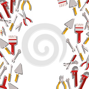 Construction tools pattern isolated icon