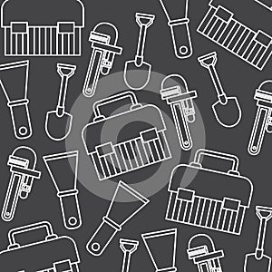 Construction tools pattern isolated icon