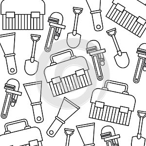 Construction tools pattern isolated icon