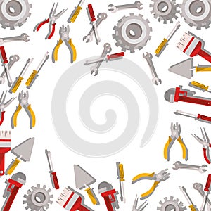 Construction tools pattern isolated icon