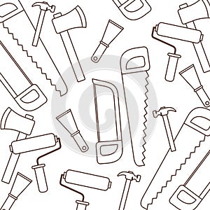 Construction tools pattern isolated icon