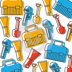 Construction tools pattern isolated icon