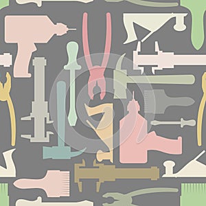Construction tools seamless Pattern. Vector background
