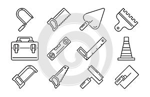 Construction tools. Set of icons on a white background