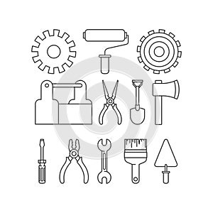 Construction tools set items