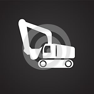Construction truck on black background