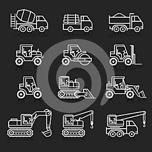 Construction truck icon set.