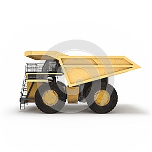 Construction truck side view isolated 3d rendering