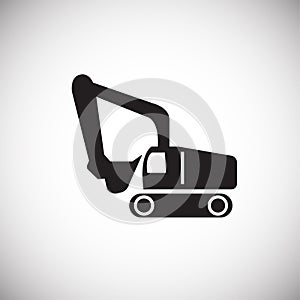 Construction truck on white background