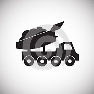 Construction truck on white background