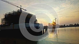 the construction of the twilight bridge foundation