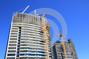 Construction of two high-rise buildings photo