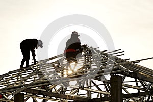Construction of two men working