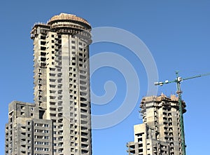 Construction of two tower building