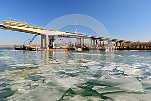 Construction understudy of the Voroshilovskii bridge. Rostov-on-Don. Russia