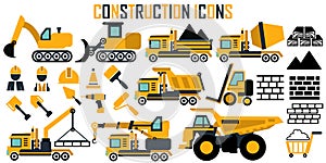 Construction vector icons mono symbol.