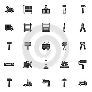 Construction vector icons set