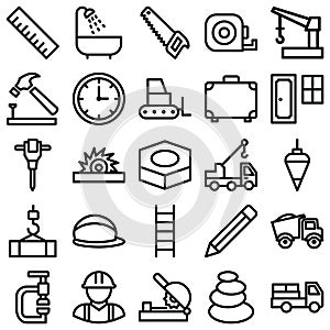 Construction Vector Icons set every single icon can be easily modified or edited