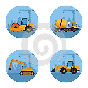 Construction vehicles cartoon