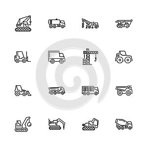 Construction Vehicles - Flat Vector Icons
