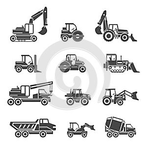 Construction vehicles icons