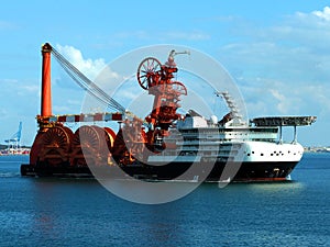 Construction Vessel Underway to Sea photo