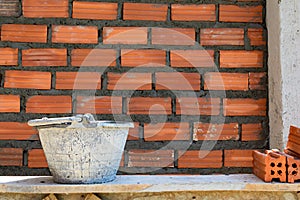 Construction wall Building with brick and cement