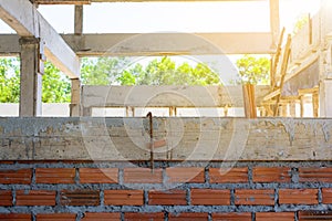 Construction wall Building with brick and cement