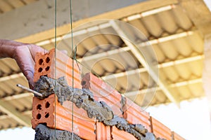 Construction wall Building with brick and cement