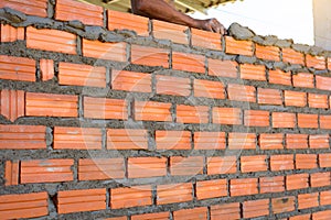 Construction wall Building with brick and cement