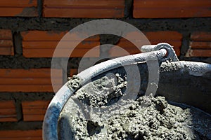 Construction wall Building with brick and cement