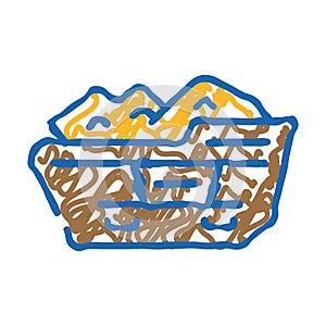 construction waste container icon doodle illustration
