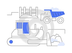 Construction waste handling abstract concept vector illustration.