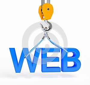 Construction web site on white background