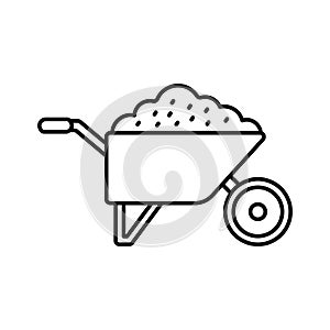 construction wheelbarrow Vector Icon which can easily modify or edit