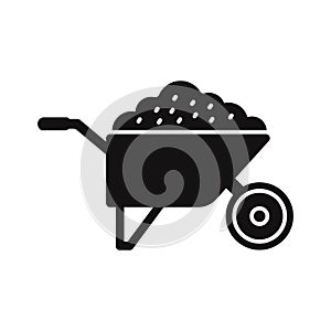 construction wheelbarrow Vector Icon which can easily modify or edit