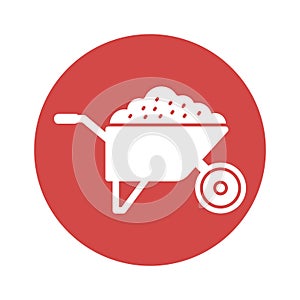 construction wheelbarrow Vector Icon which can easily modify or edit