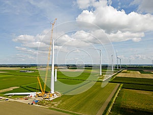 Construction of a windturbine photo