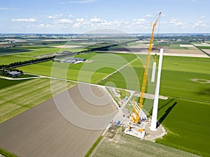 Construction of a windturbine photo