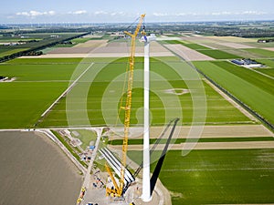 Construction of a windturbine photo