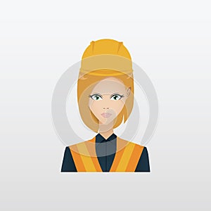 construction woman worker. Vector illustration decorative design