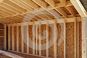 Construction of a wooden frame house