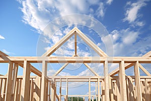 Construction wooden house, Wooden framework, building house,