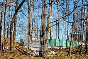 Construction work in the forest area