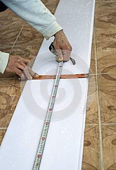 Construction work, measured PVC panels