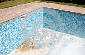 Construction work on an old swimming pool, bisazza mosaic