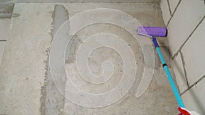 Construction work  plastering and wall priming.